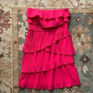 URBAN OUTFITTERS Hot pink Strapless chiffon dress